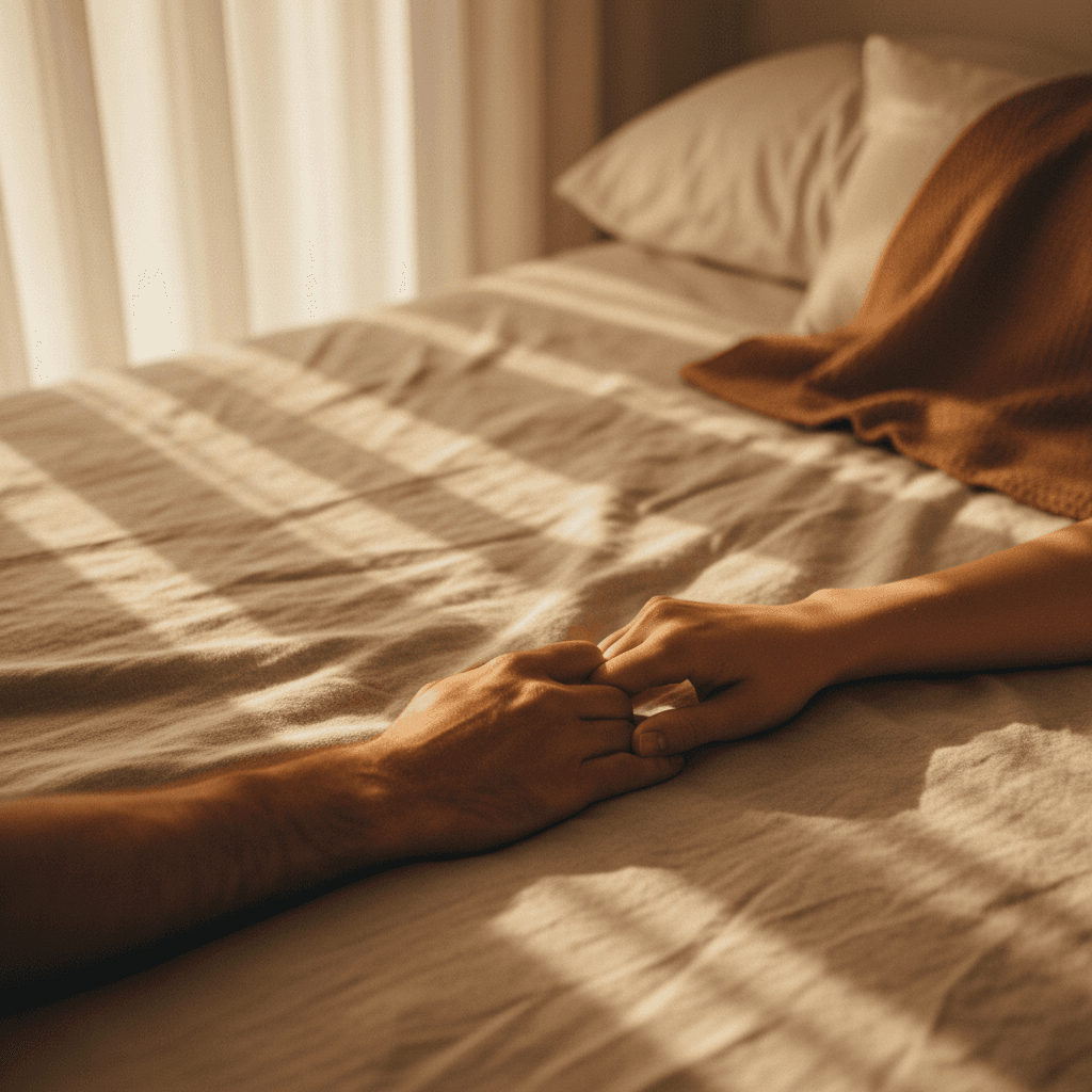 Hands clasped in trust and companionship